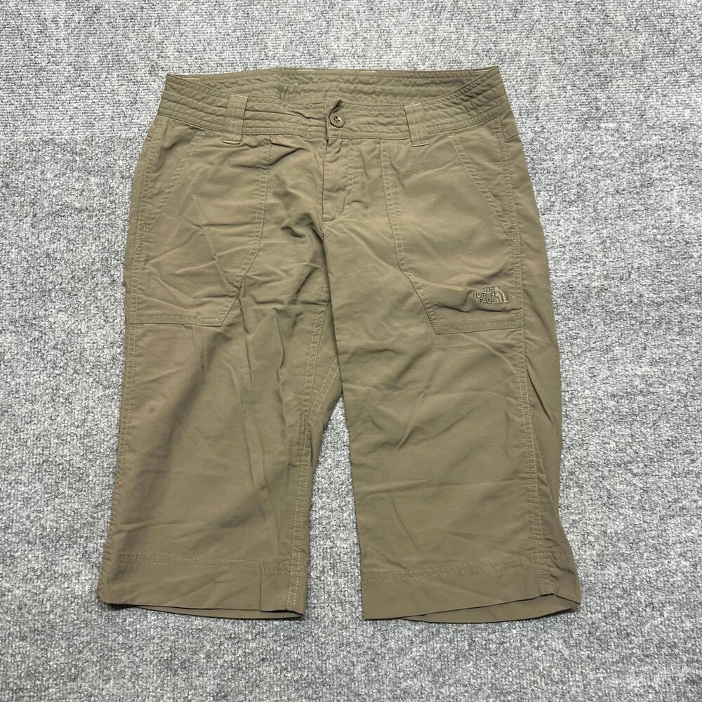The North Face Womens Size 4 Brown Green Hiking Cargo Capri Pants